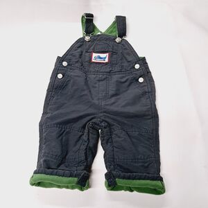 Gymboree 3-6 Months Y2K Vtg Overalls Navy Fleece Lined Snowmobile Baby 2006